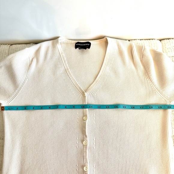 Requirements Womens Ribbed Button-up Sweater Size L Feminine Everyday Chic - Picture 6 of 9